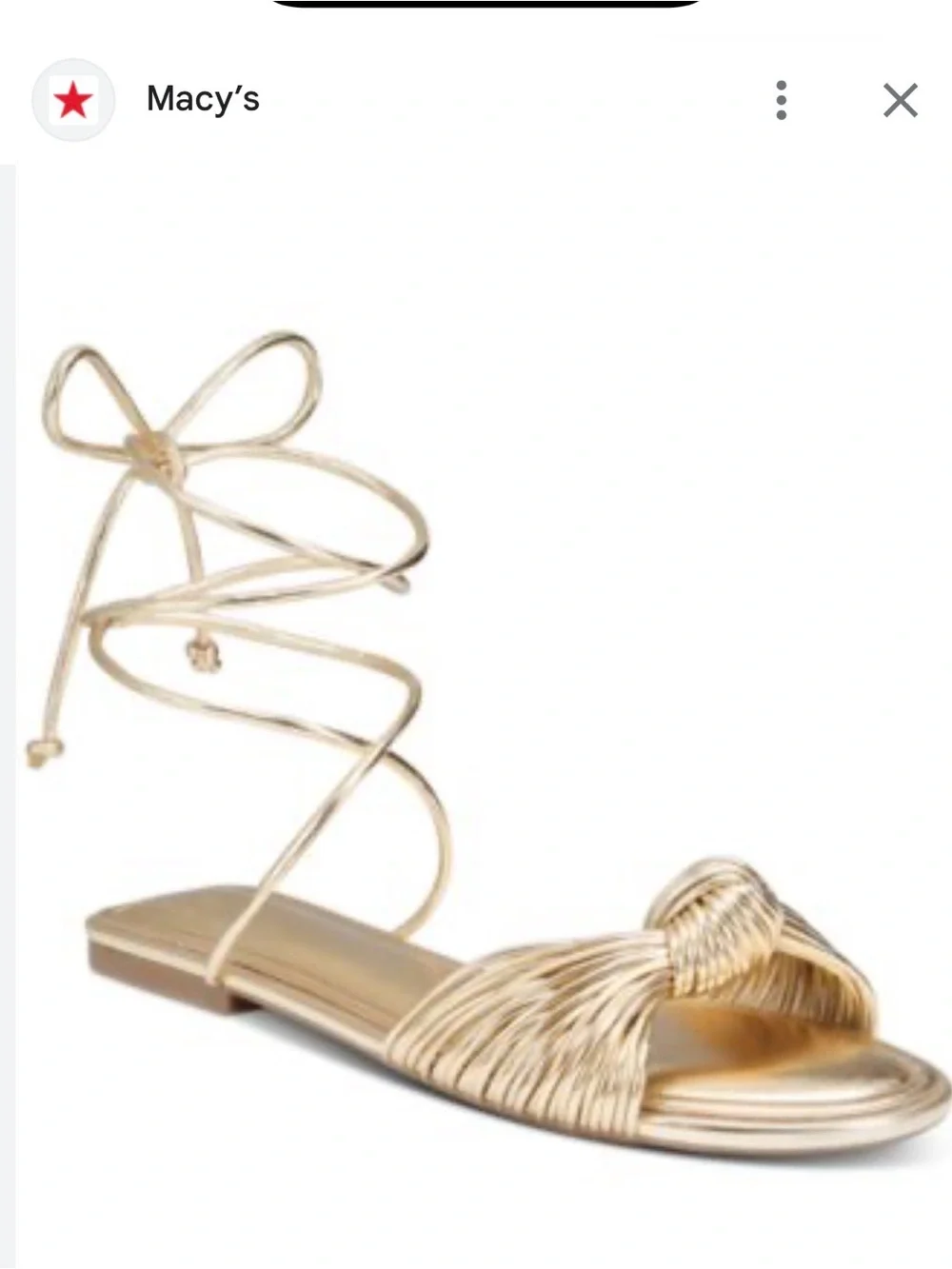 On the 34th “ Jenni”Gold Knot Grecian Strappy Women's Sandals 8